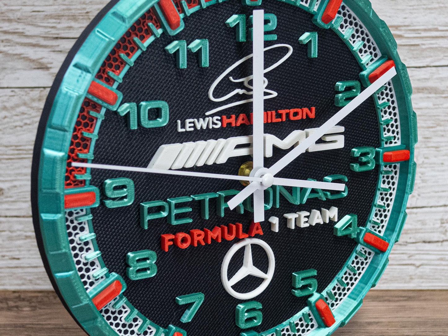Lewis Hamilton Racing Clock - Petronas Team - Mercedes AMG Wall Art - Formula 1 Gift