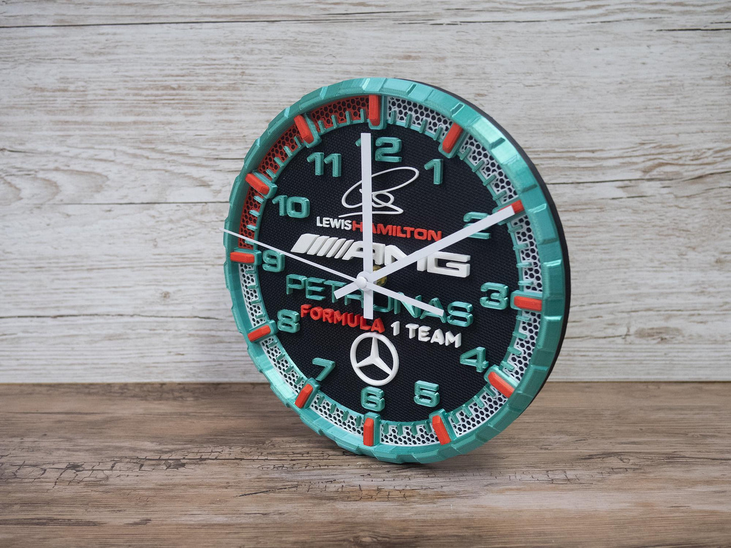 Lewis Hamilton Racing Clock - Petronas Team - Mercedes AMG Wall Art - Formula 1 Gift