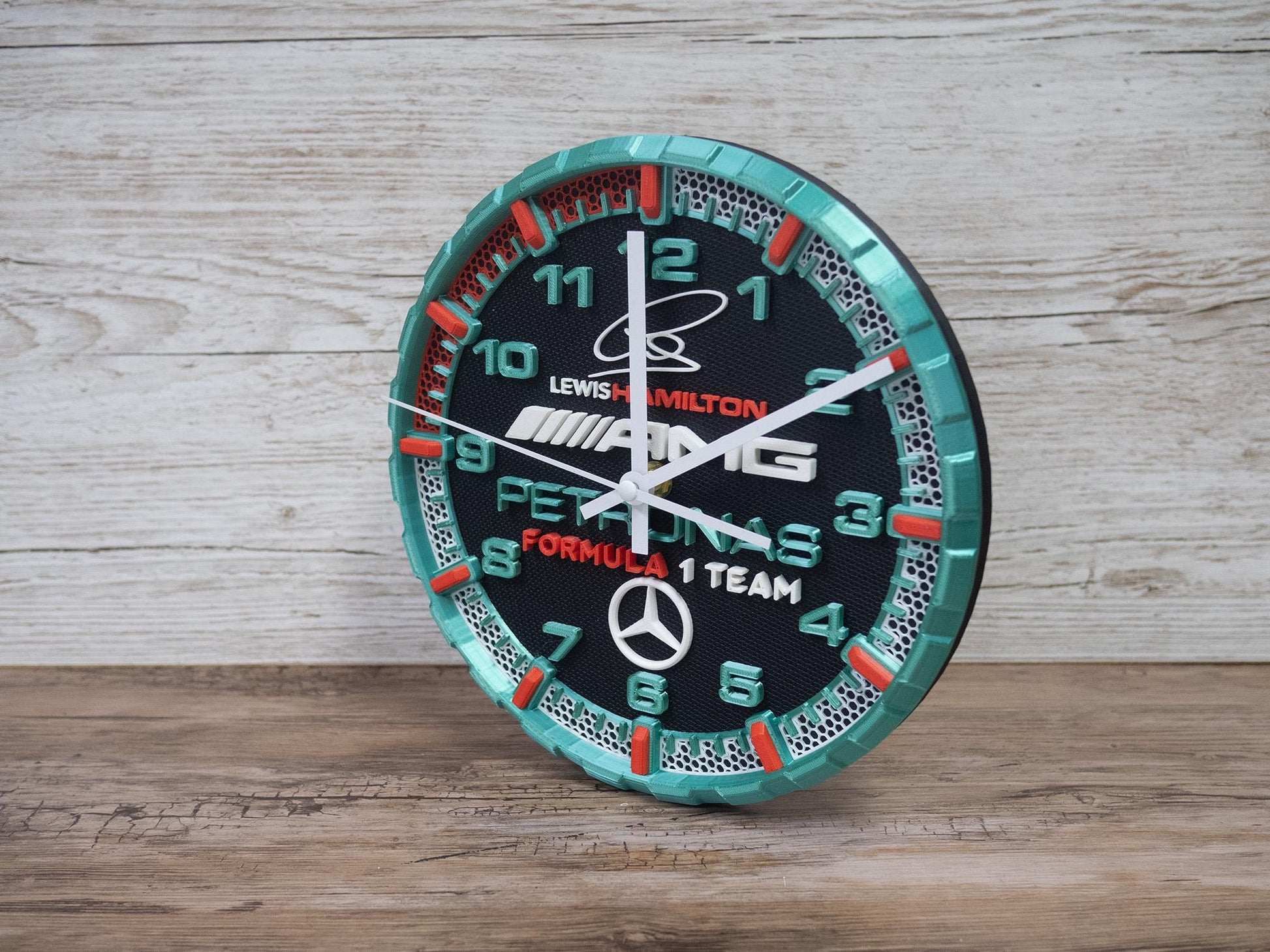 Lewis Hamilton Racing Clock - Petronas Team - Mercedes AMG Wall Art - Formula 1 Gift
