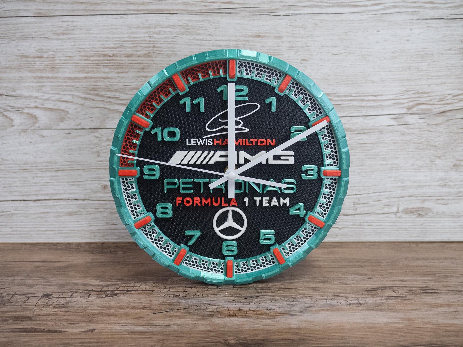 Lewis Hamilton Racing Clock - Petronas Team - Mercedes AMG Wall Art - Formula 1 Gift