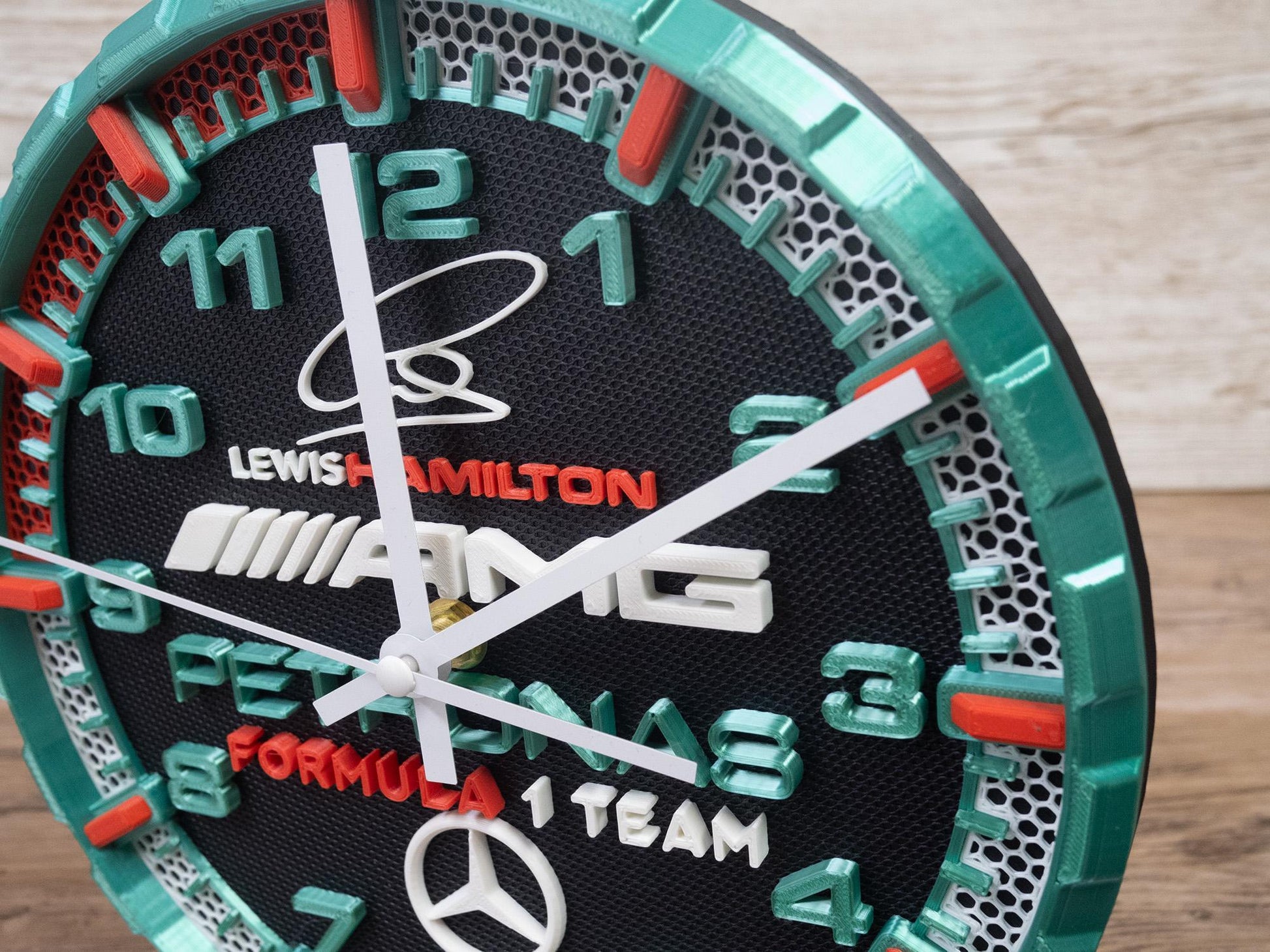Lewis Hamilton Racing Clock - Petronas Team - Mercedes AMG Wall Art - Formula 1 Gift