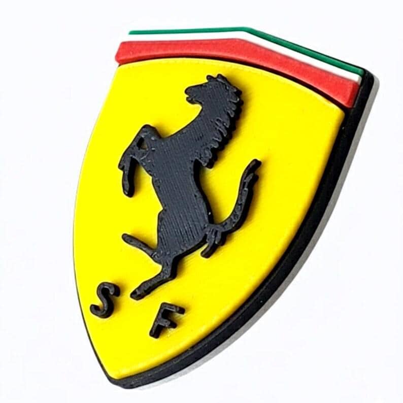 Ferrari Keychains & Magnets Set (2 + 2 Pieces) – Car Gift - Shield Emblem Accessories
