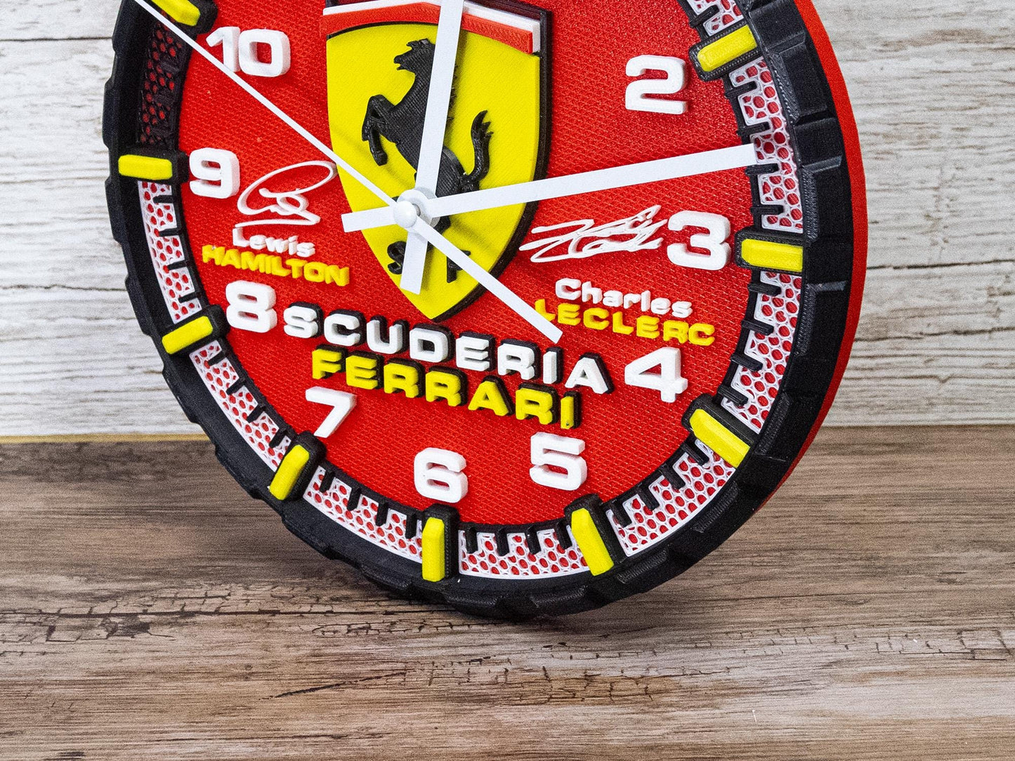 Hamilton and Leclerc Ferrari Racing Clock - Wall Art - Formula 1 Gift