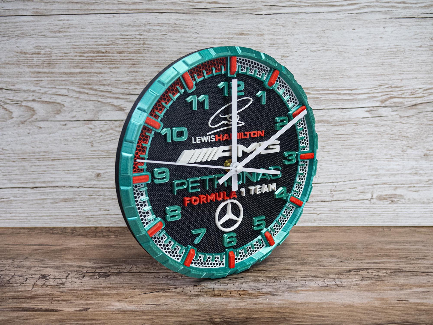 Lewis Hamilton Racing Clock - Petronas Team - Mercedes AMG Wall Art - Formula 1 Gift