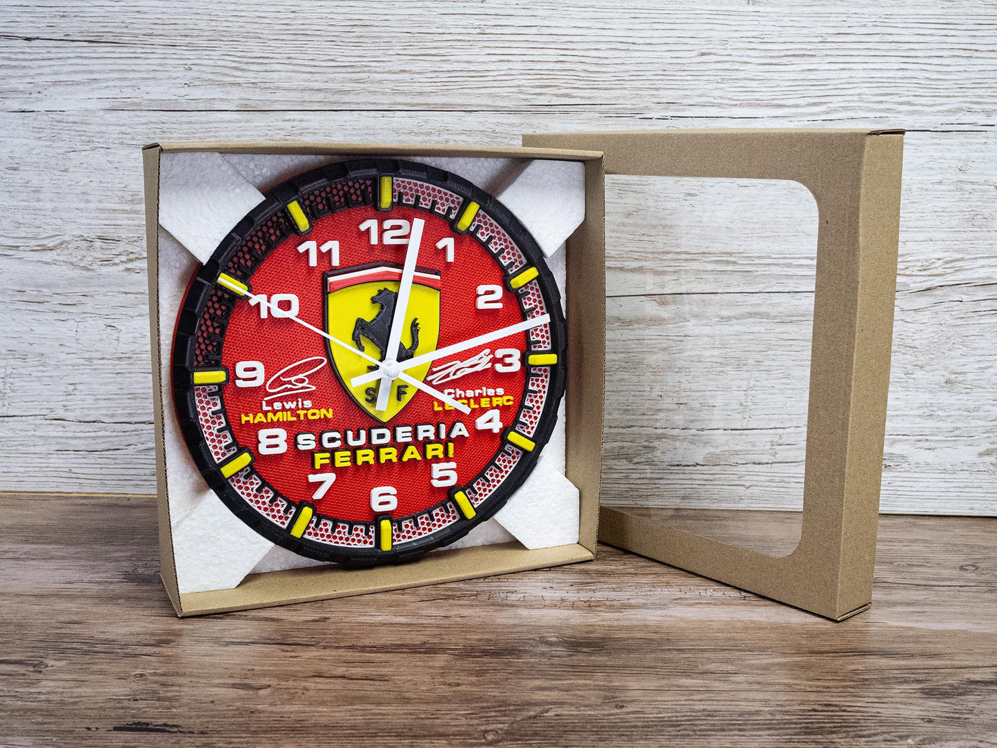 Hamilton and Leclerc Ferrari Racing Clock - Wall Art - Formula 1 Gift