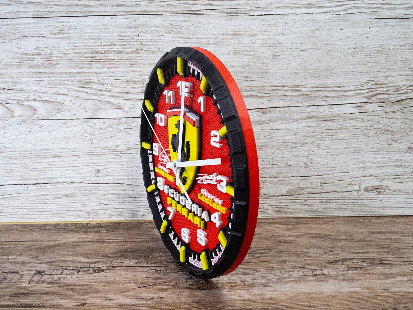 Hamilton and Leclerc Ferrari Racing Clock - Wall Art - Formula 1 Gift