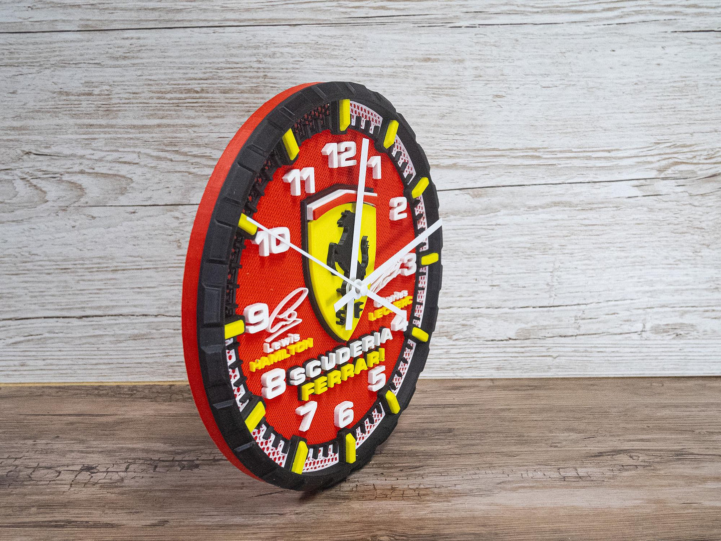 Hamilton and Leclerc Ferrari Racing Clock - Wall Art - Formula 1 Gift