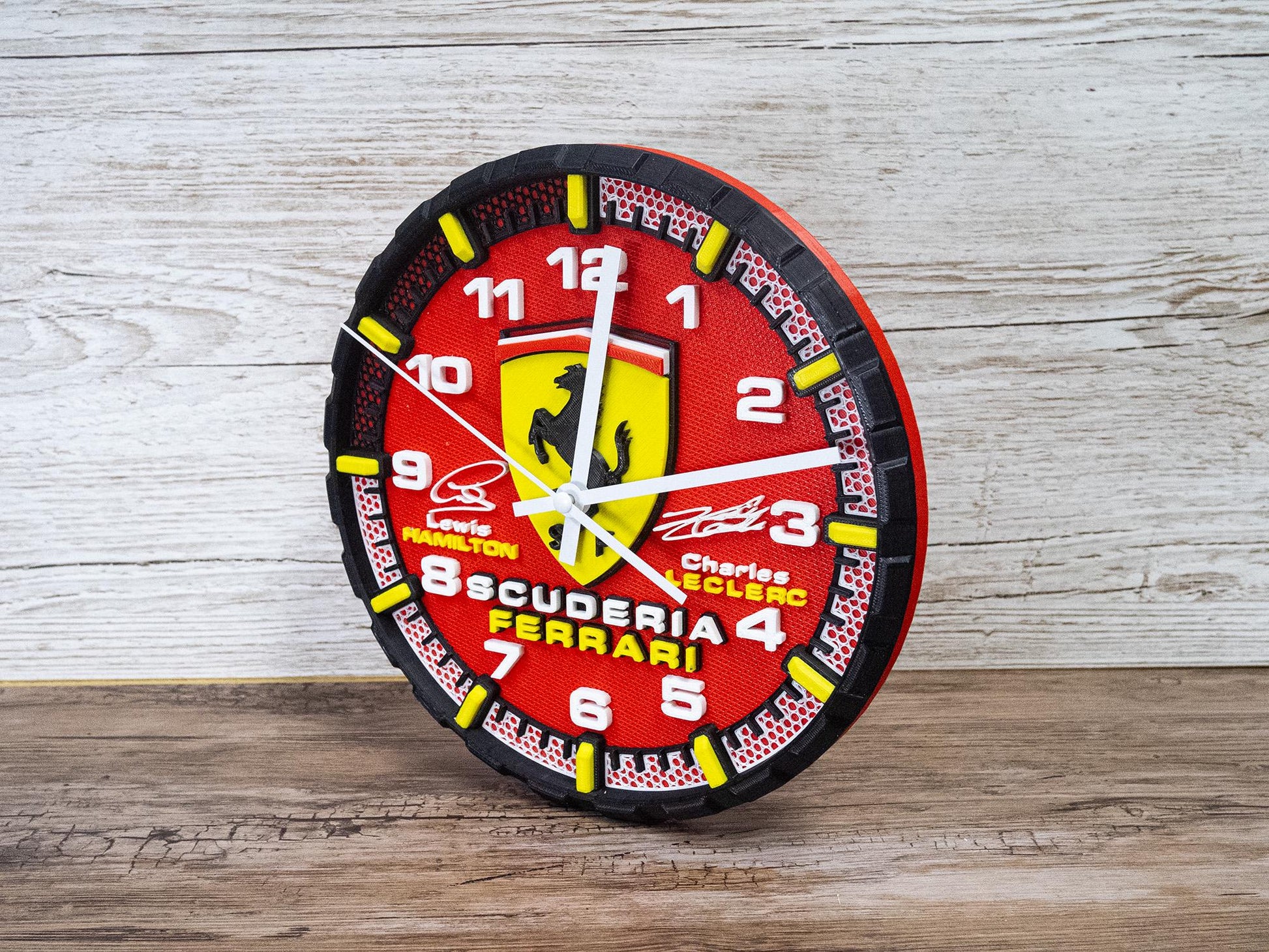 Hamilton and Leclerc Ferrari Racing Clock - Wall Art - Formula 1 Gift