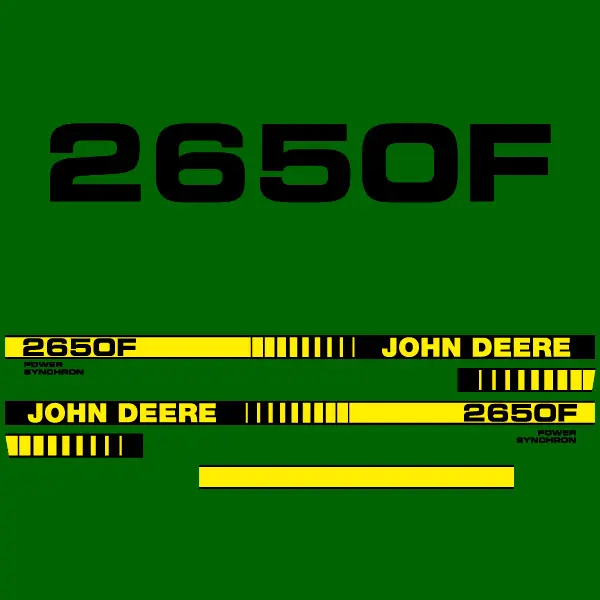 Decal Set Made to Fit John Deere 2650 F Tractors