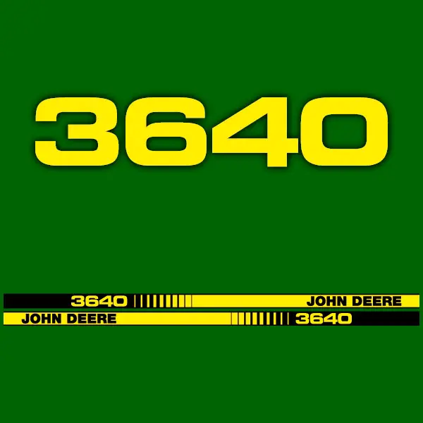Decal Set Made to Fit John Deere 3640 Tractors