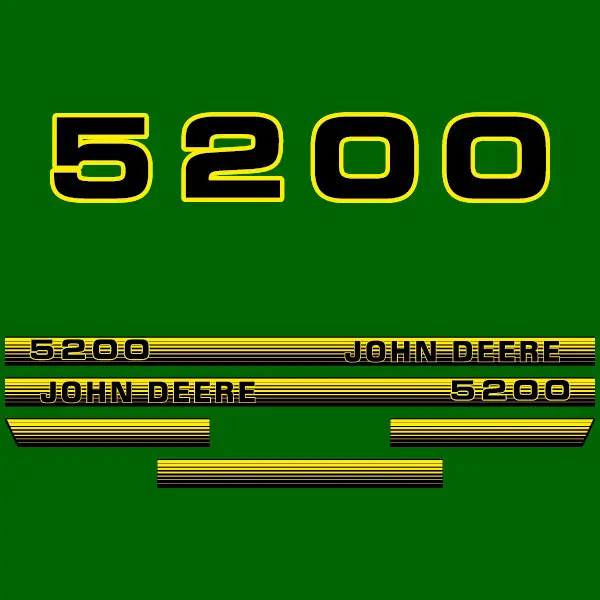 Decal Set Made to Fit John Deere 5200 Tractors