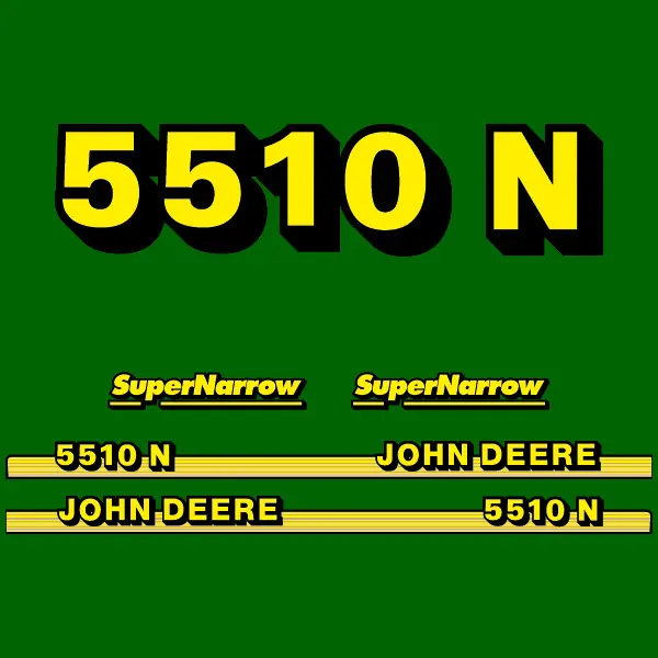 Decal Set Made to Fit John Deere 5510 N Tractors