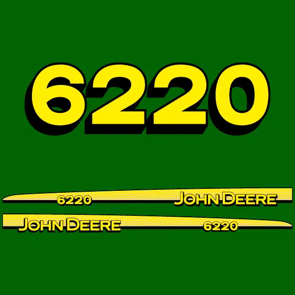 Decal Set Made to Fit John Deere 6220 Tractors